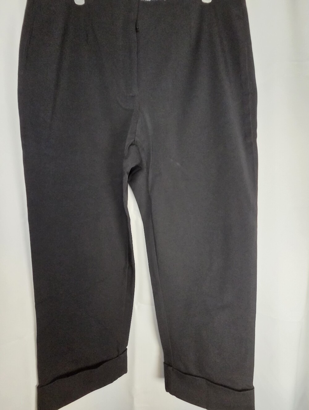 Lands End Black Denim Cropped Pants Women's 12